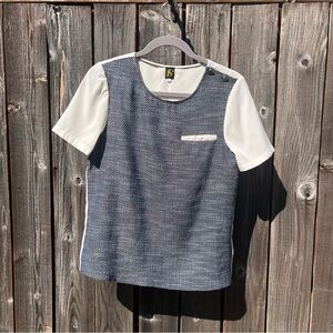 Sachin + Babi  short sleeve Y back blouse top size 4